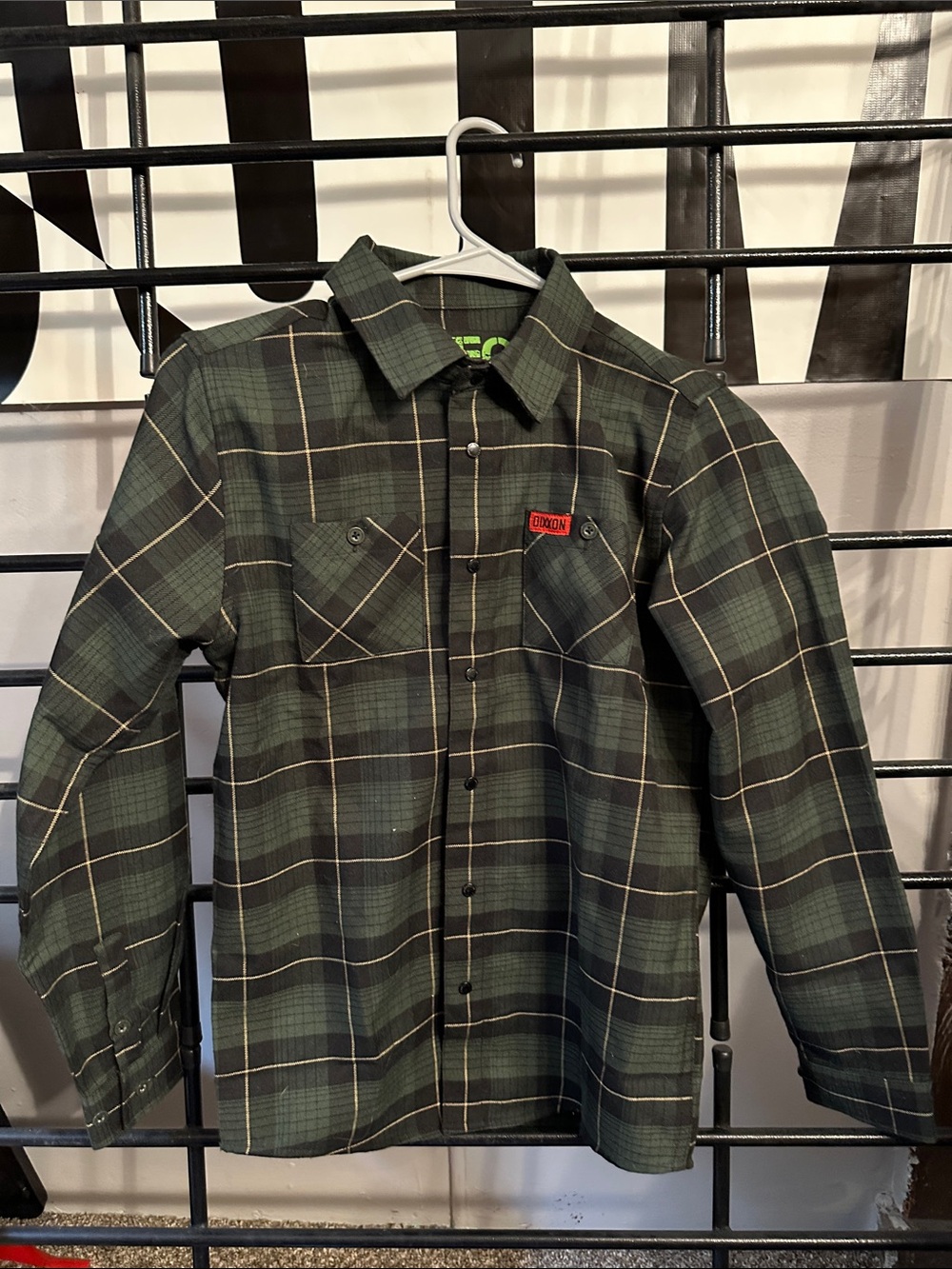 DIXXON Dark Green Plaid Button-Down Work Shirt